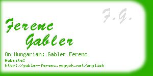 ferenc gabler business card